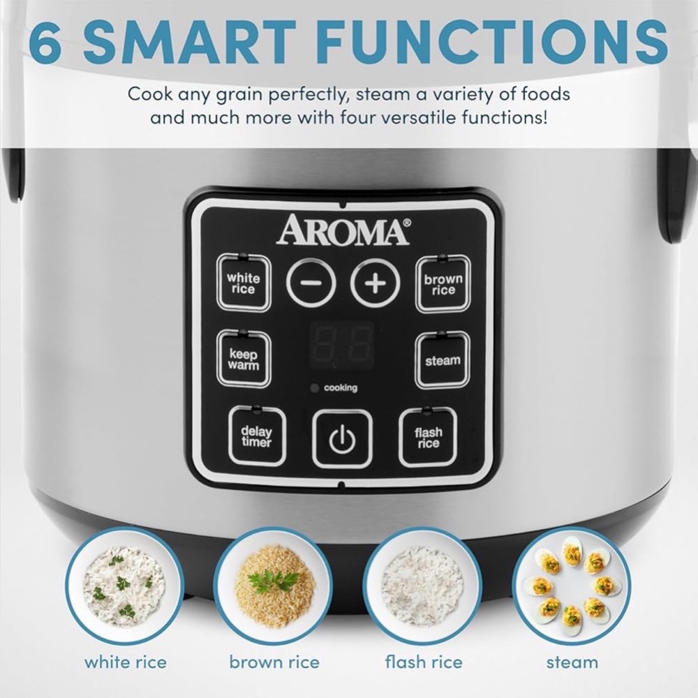 New Digital Rice Cooker, 4-Cup (Uncooked) / 8-Cup (Cooked), - Picture 5 of 9